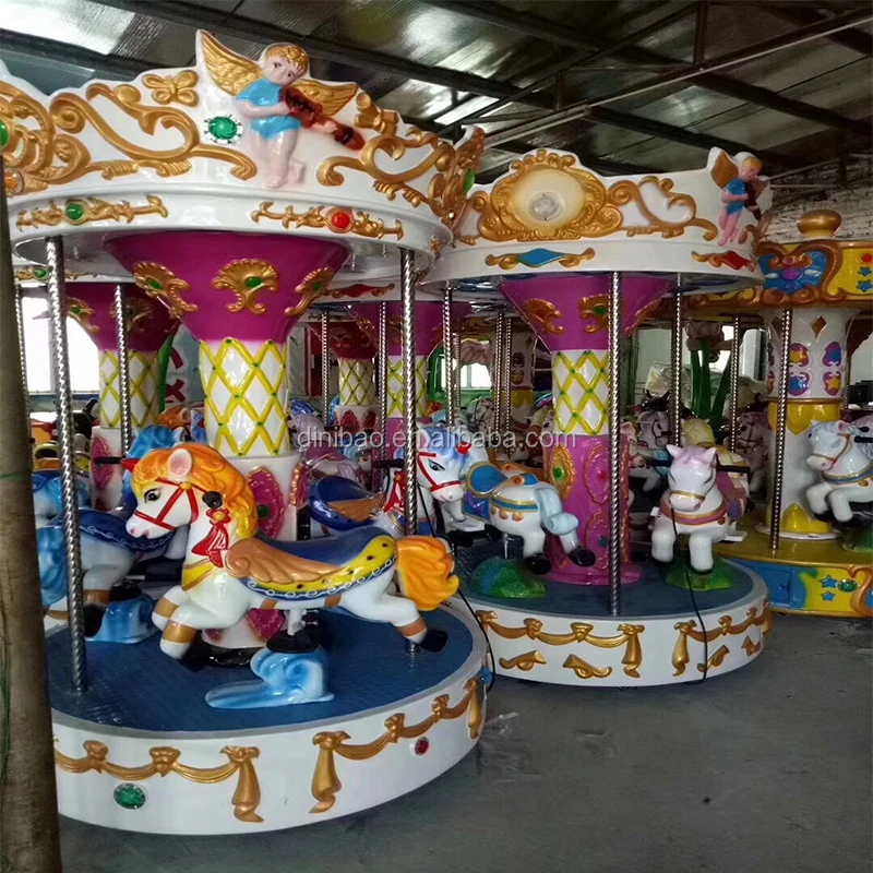 Wholesale Price High Quality 3 Players Kid Mini Angel Fiberglass Indoor Carousel Ride for Amusement Park & Shopping Mall