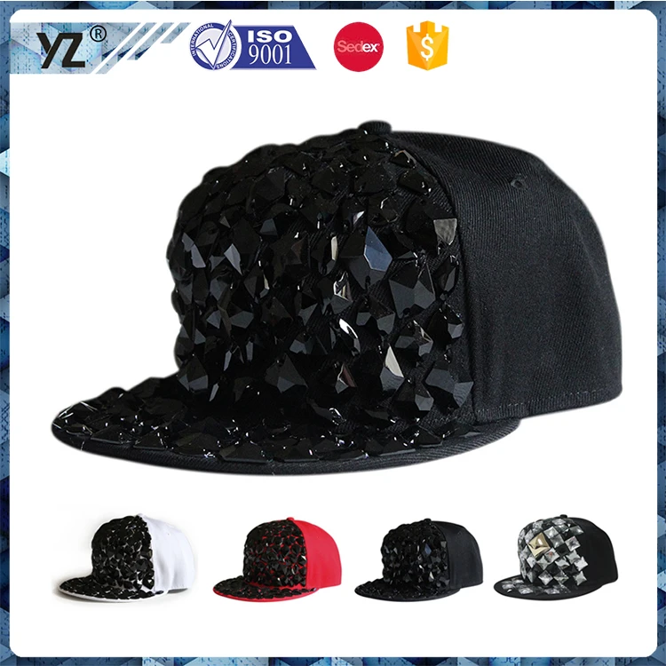 New Arrive Fashion Black Diamond Hip-Hop Snapback Caps 3D