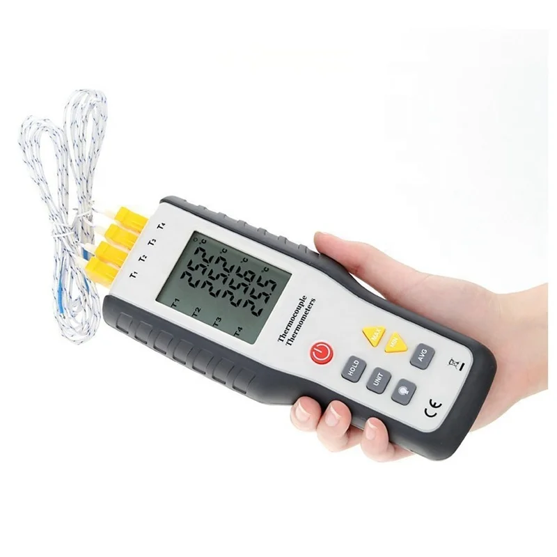 HT 9815 Termometro per termocoppie Tester per sensori Misuratore di tipo K a 4 canali per dispositivi meccanici per uso industriale con retroilluminazione LCD HT 9815 Termometro per termocoppie Tester per sensori Misuratore di tipo K a 4 canali per dispositivi meccanici per uso industriale con retroilluminazione LCD
