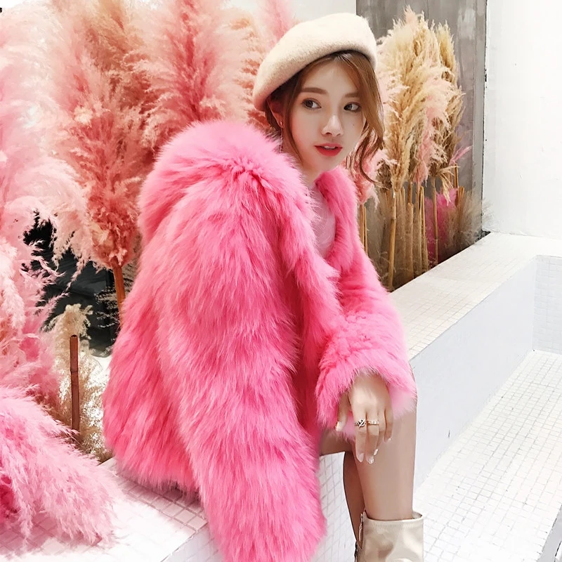 【Hydrogen】(韓国) Women Silky Boa Jacket ファーコート 2色 ノーカラーコート ボアコート コート ロング アウター