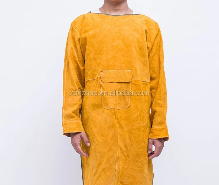 Кожаный сварочный костюм коричневого цвета для брюк и