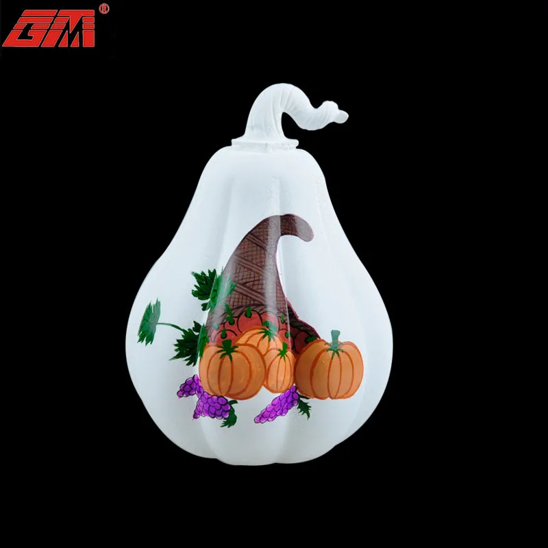 Halloween glass decorative gold pumpkin with mercury finish and warm LED light 2022 halloween thanksgiving decor pumpkin light supplier