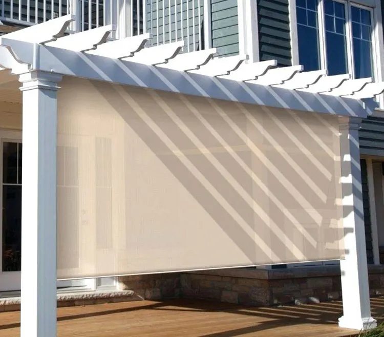 Hand Control Pergola Mosquito Solar Outdoor Polythene Sunscreen Roller