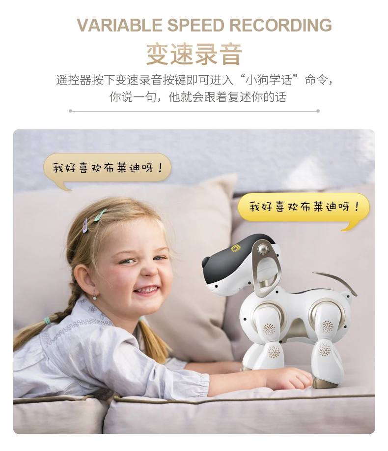 DWI Dowellin Infrared Remote Control Kids Friend AI Chip Robot Dog with Programming
