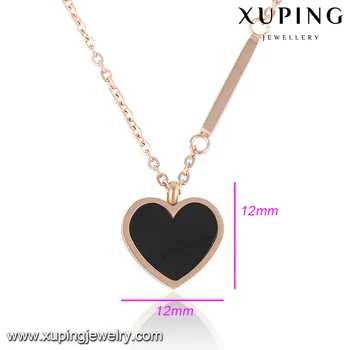 Elegant Black Heart Necklace - Fashion Stainless Steel