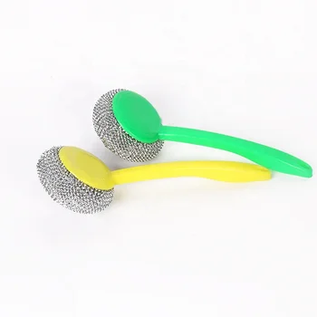 CHEAP PRICE DISH WASHANG SPONGE SPIRAL SCOURER WITH HANDLE
