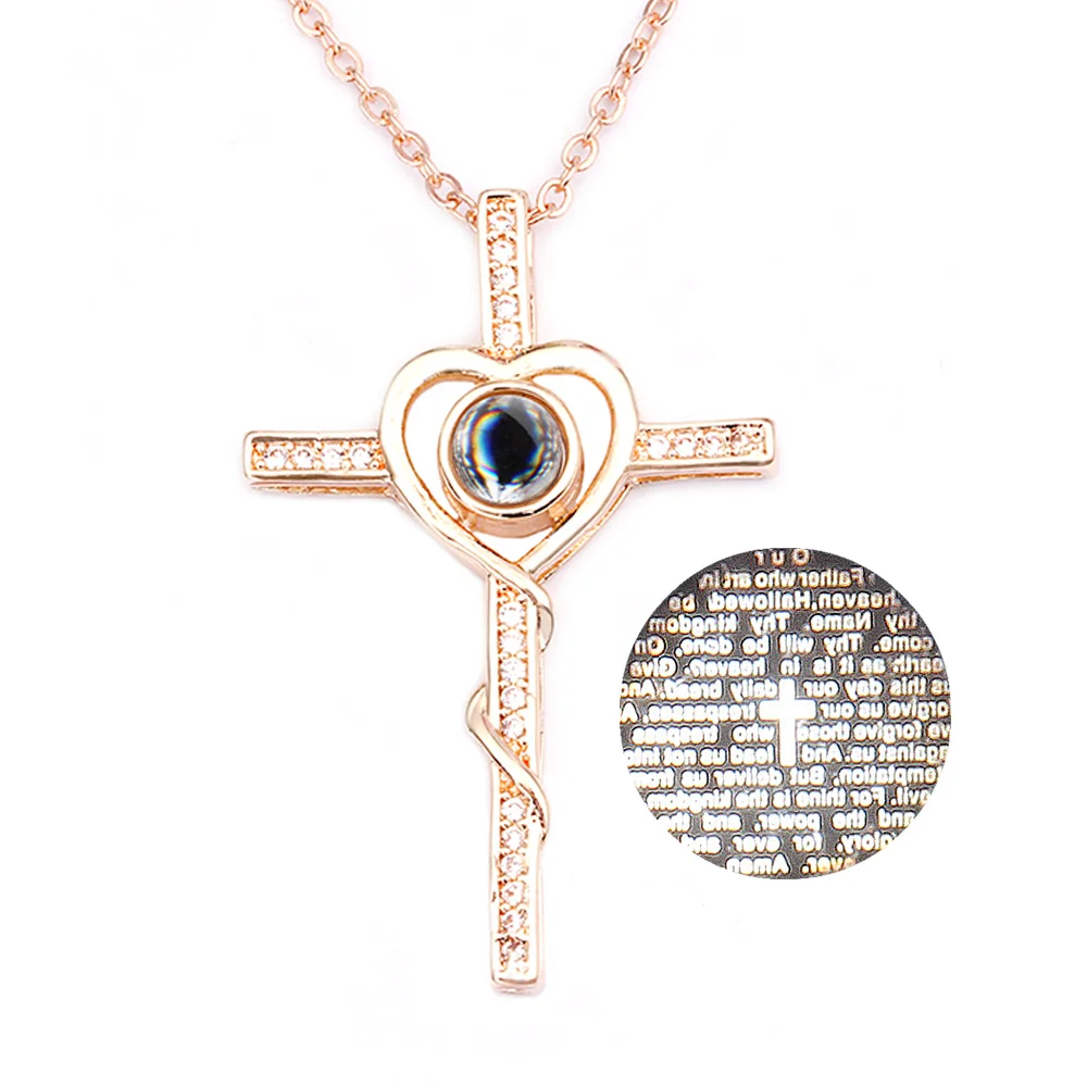Bible,Cross Projection Pendant Jewelry 