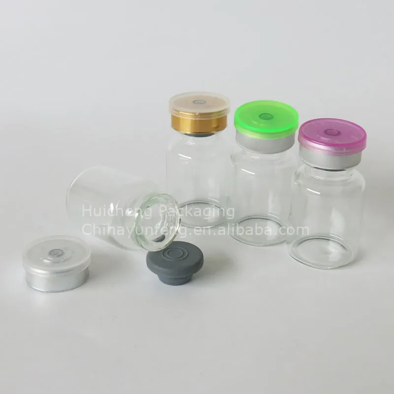 10ML Clear Injection Glass Vial/Stopper With Flip Off Caps Small