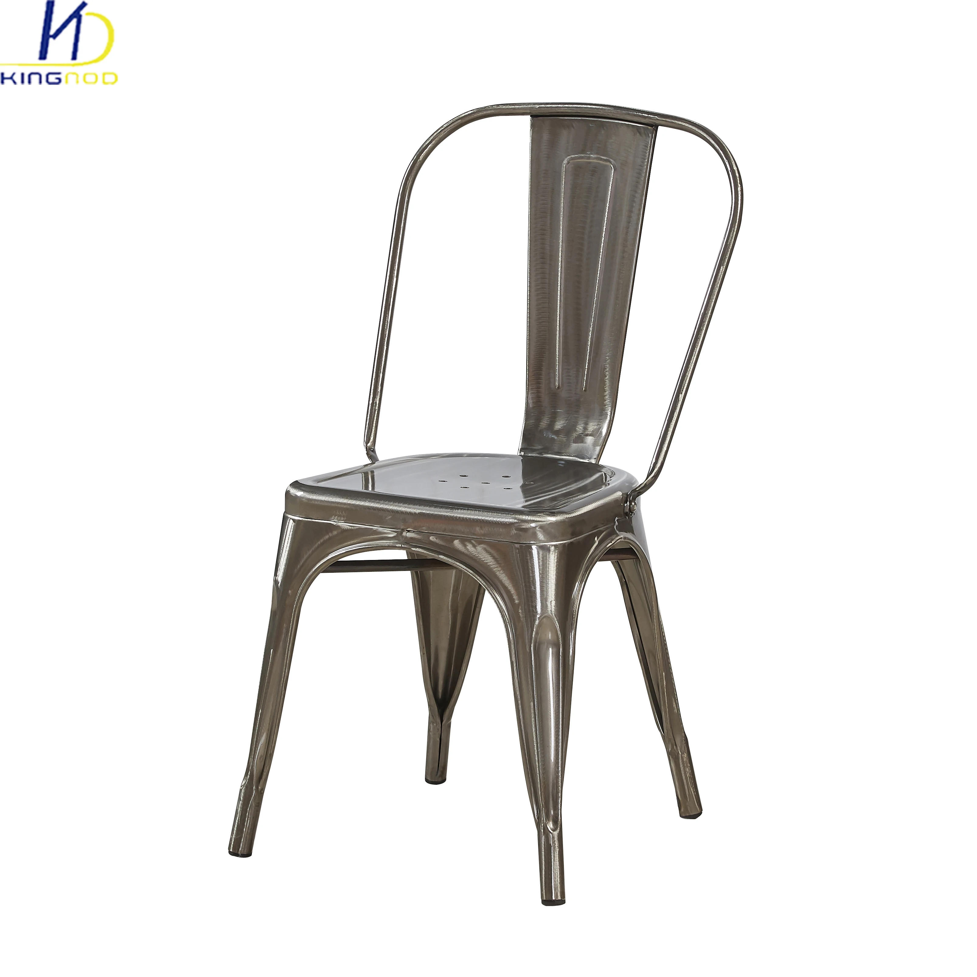 Современный металлический обеденный стул, дешевый сверхпрочный стул, Штабелируемый стул для кафе, винтажный металлический промышленный стальной стул