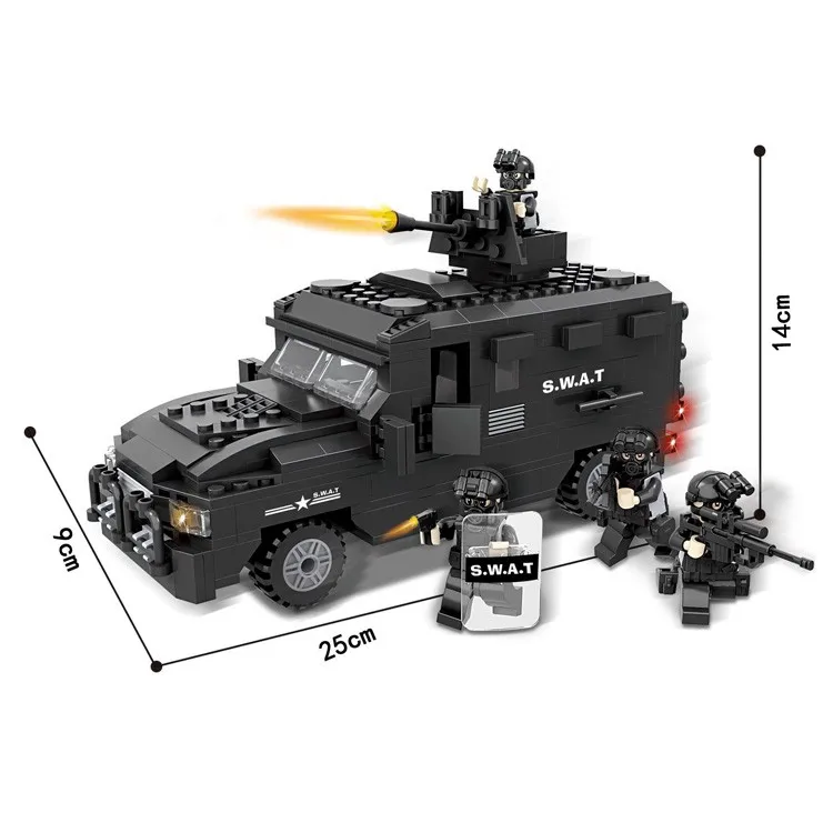 Строительные блоки legoed, совместимые с обучающим автомобилем городской полиции спецназа, на Рождество, день рождения, День святого Валентина