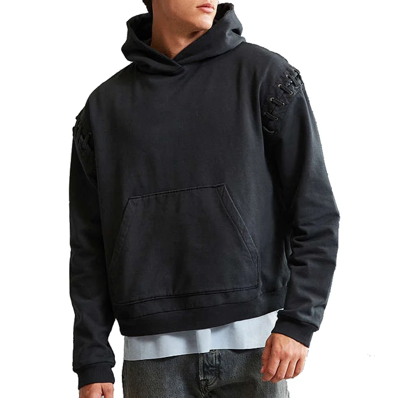 black hoodie mens fashion