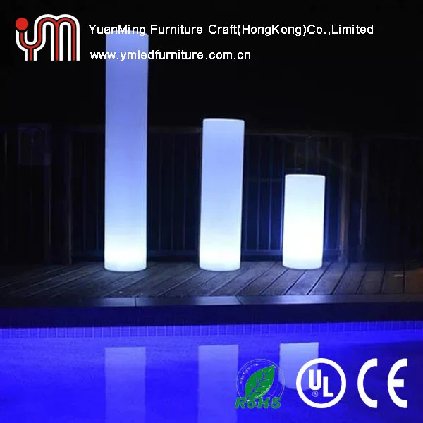 Беспроводные цилиндрические колонны с подсветкой для улицы