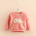 Child Letter Hoodies 2017 New Korean Fashion Boys And Girls O neck Pullover Tops Kids Fleece