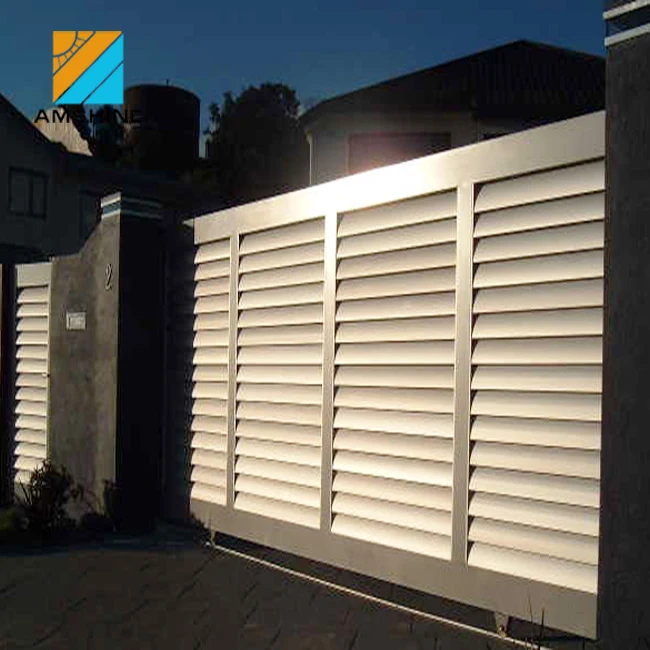 Latest Fashion Useful Main Gate Designs Colors Modern Black Aluminum Gate Horizontal Slats Metal Garden Fence Gate