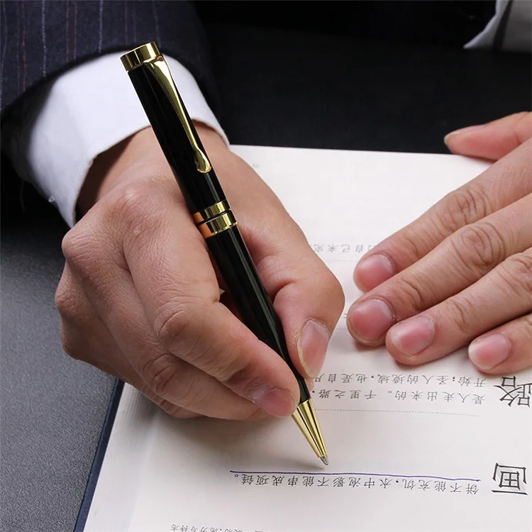 Последняя акция подарок шариковая ручка с индивидуальным логотипом роскошная из тяжелого металла золотым