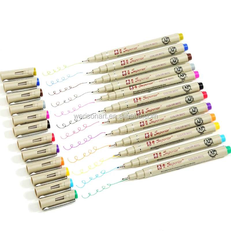 superior 12 color needle drawing pen