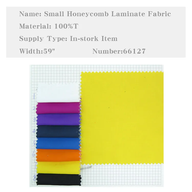 
Оптовая продажа, тканая однотонная Высококачественная маленькая сотовая композитная ткань из 100% полиэстера для зимнего пальто, модных топов 