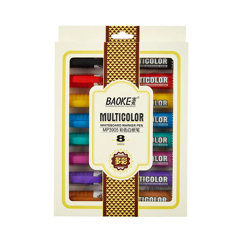 Восемь нетоксичных цветных маркеров для белой доски, одна коробка кистей 5 мм, Набор детских маркеров, распродажа