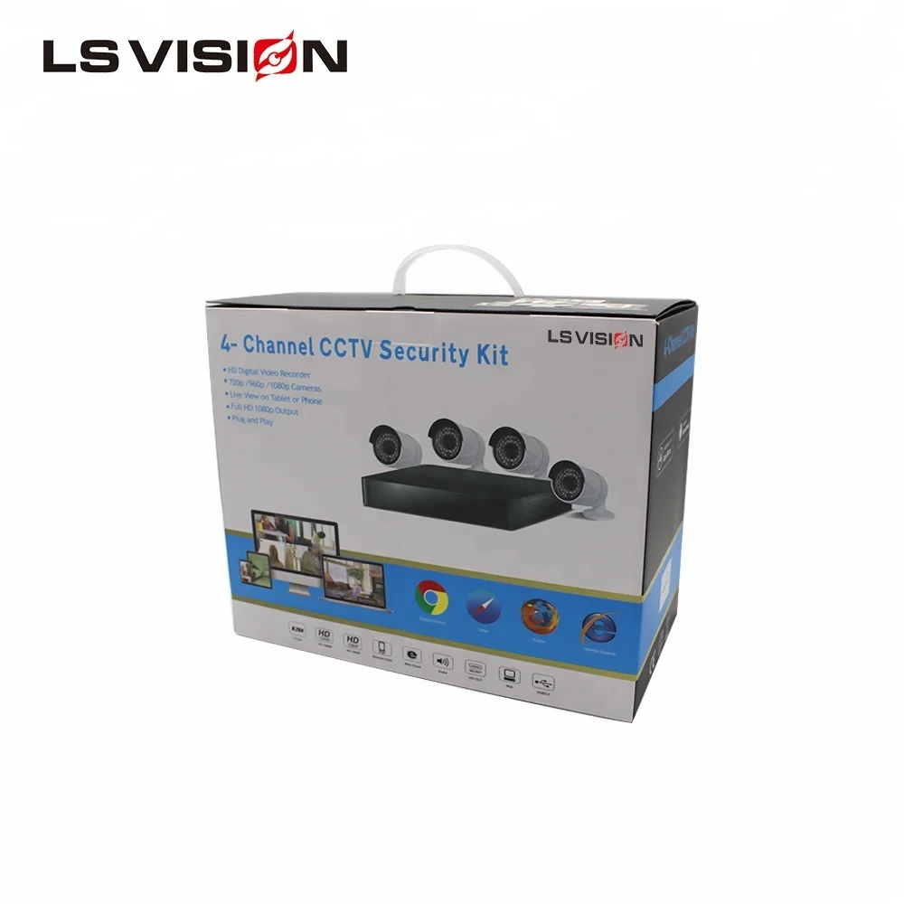 Lsvision по ограничению на использование опасных материалов в производстве 2 4G RJ45 МП IP 4 канала безопасности записывающие камеры системы беспроводной камера PoE NVR