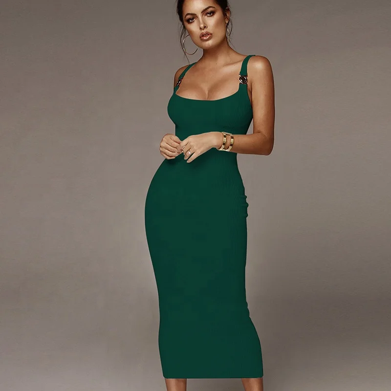 Spaghetti Strap Women Bodycon Dress 