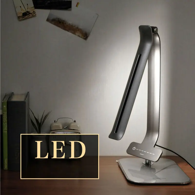 Металлическая Роскошная Современная Гибкая прикроватная настольная лампа для чтения с сенсорным выключателем, настольная лампа, рабочий светильник