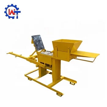 Most profitable business WT2-40 manual clay interlocking block machine
