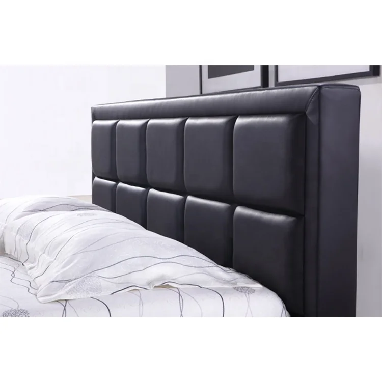 Wholesale Modern king Full Size Genuine Leather Upholstered TV Bed