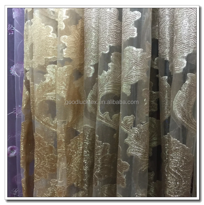 Ткань из органзы 100% полиэстер с вышивкой для штор