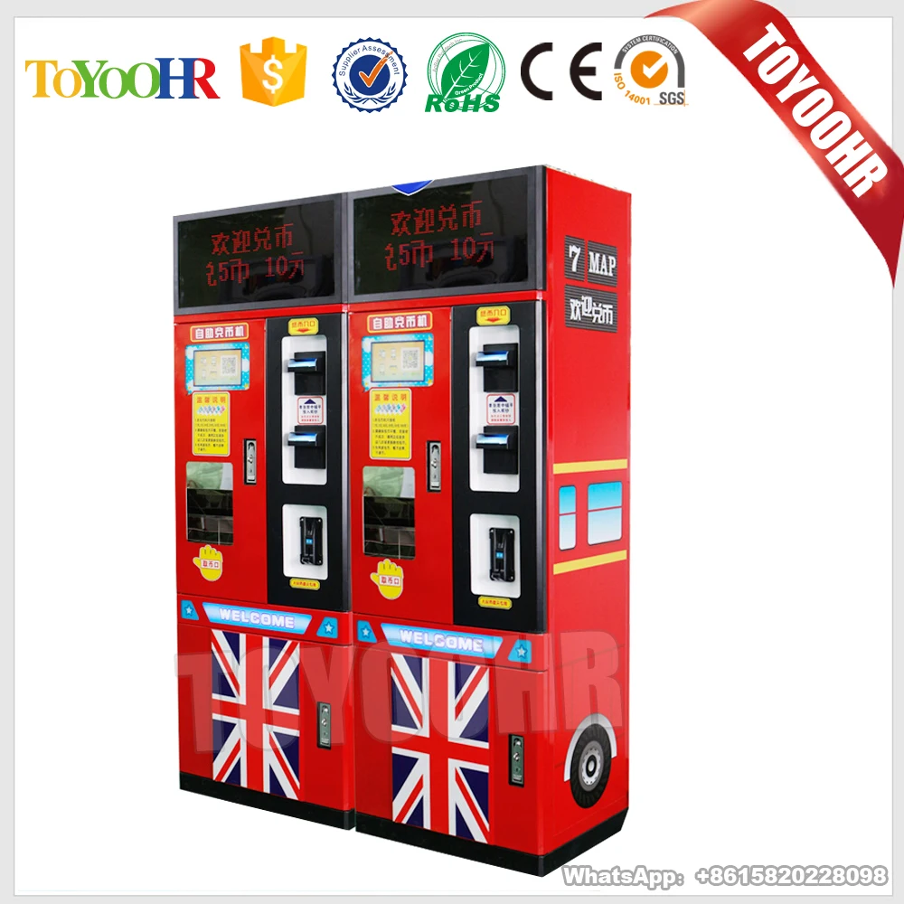 马来西亚版金属柜自动街机视频型纸币代币兑换货币自动售货机