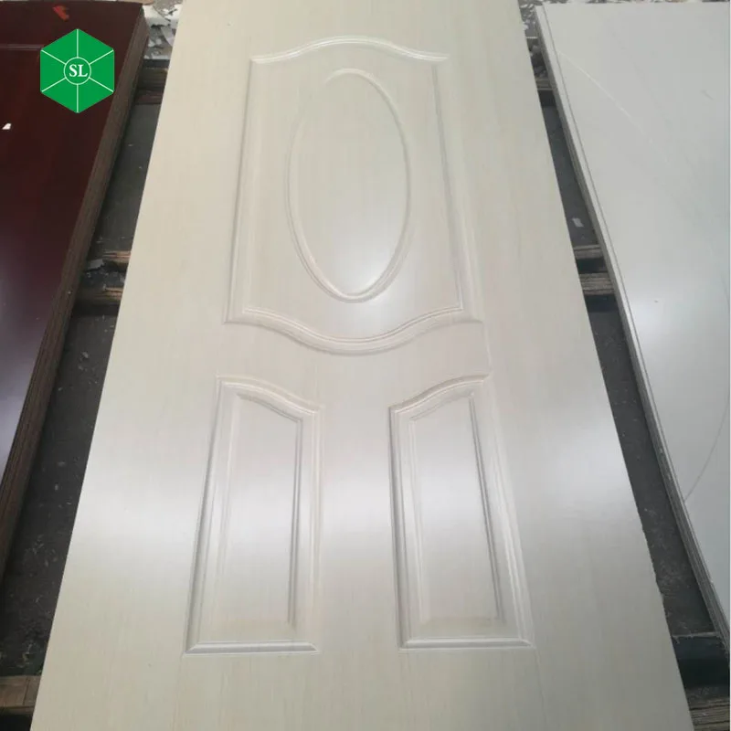 Melamine MDF HDF Waterproof 6 Panel Natural Wood Veneer Door Skin Mdf Deep Moulded Skin