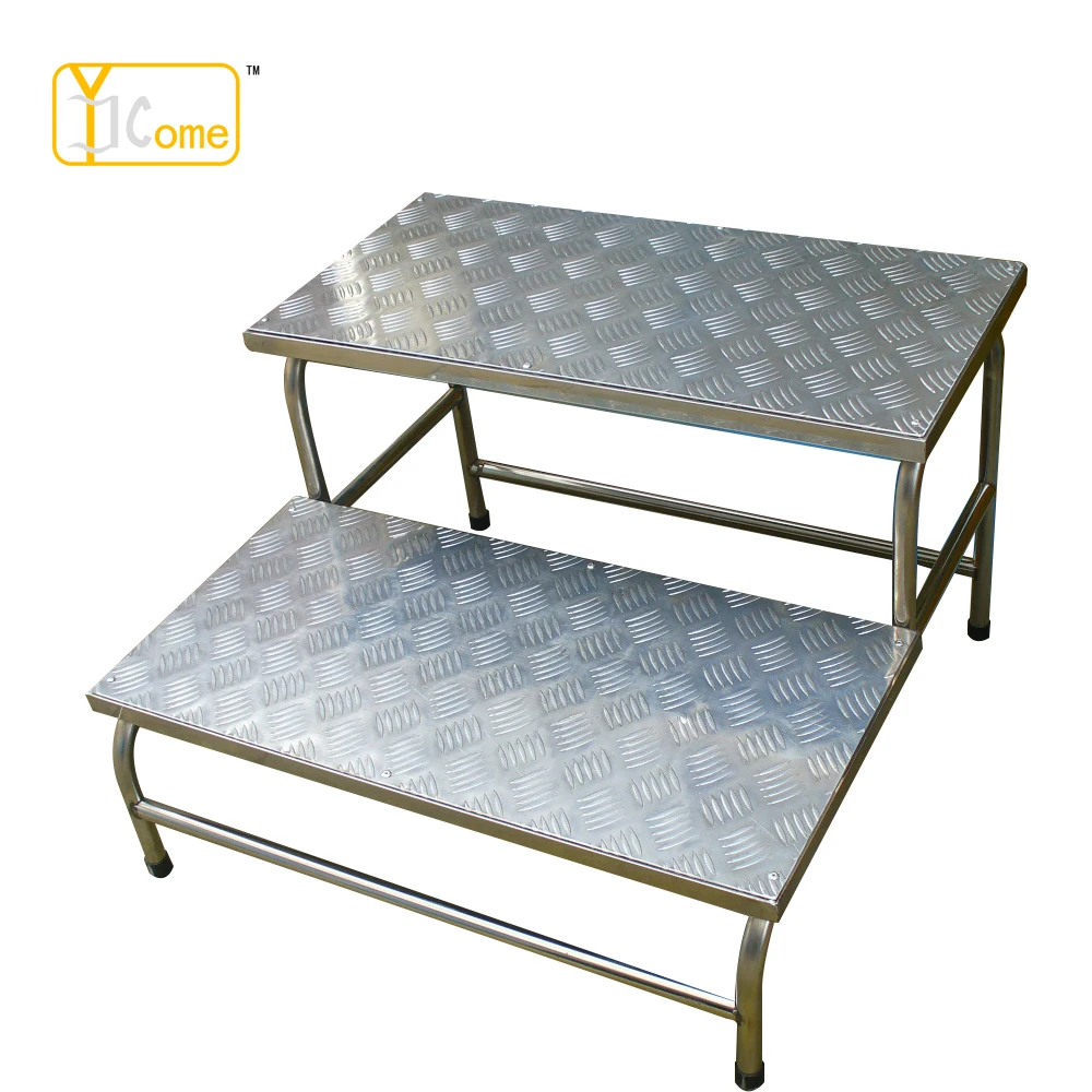 Стул YKL002-1 304 из нержавеющей стали с двумя ступеньками/Высококачественный стул резиновым верхом
