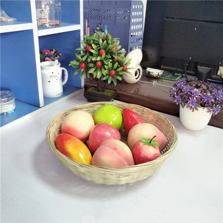 
Новый продукт, круглая бамбуковая корзина для хранения еды/фруктов/напитков 