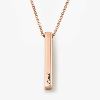 Inspire jewelry rose gold 24k necklace jewelry custom bar engraved name necklace