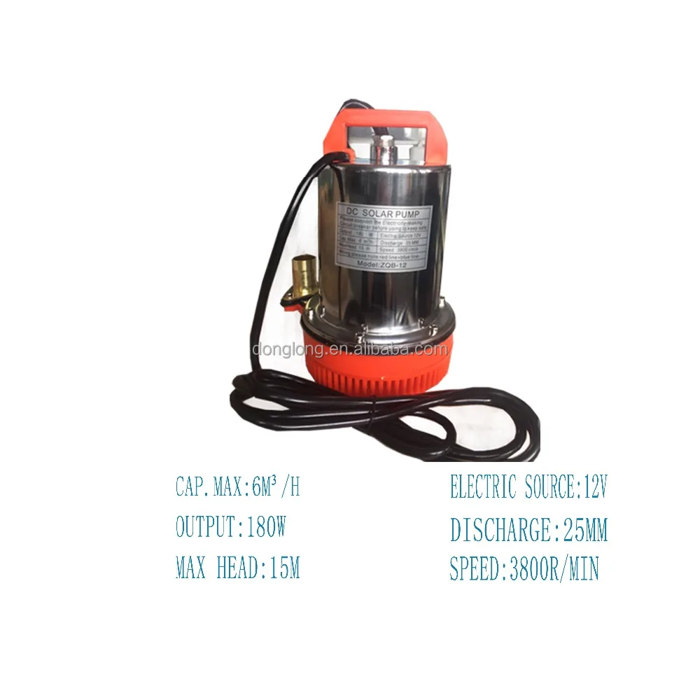 DL Solar DC 12V Drain Pump 15m Head Water Pump 180w Super Useful Submersible Pump