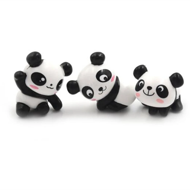 8 шт. Лидер продаж супер милая панда фигурки героев мультфильмов для девочек аниме Рождественская вечеринка поставка для детей Декор панда торт Топпер