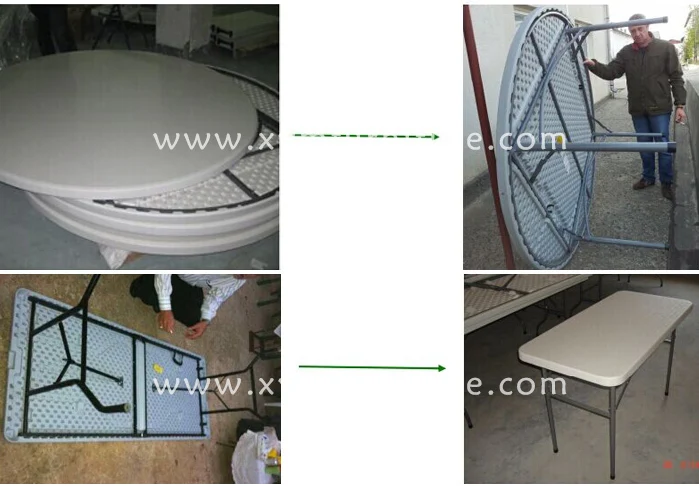 Wholesale White Plastic Retangular Folding Table for Outdoor Bnaquet Wedding