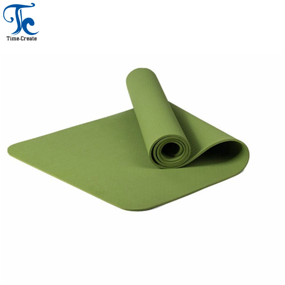 Высококачественный Эластичный Коврик для йоги Timecreate из ТПЭ, экологически чистый моющийся прочный коврик для йоги с принтом логотипа на заказ, коврик для йоги из ТПЭ