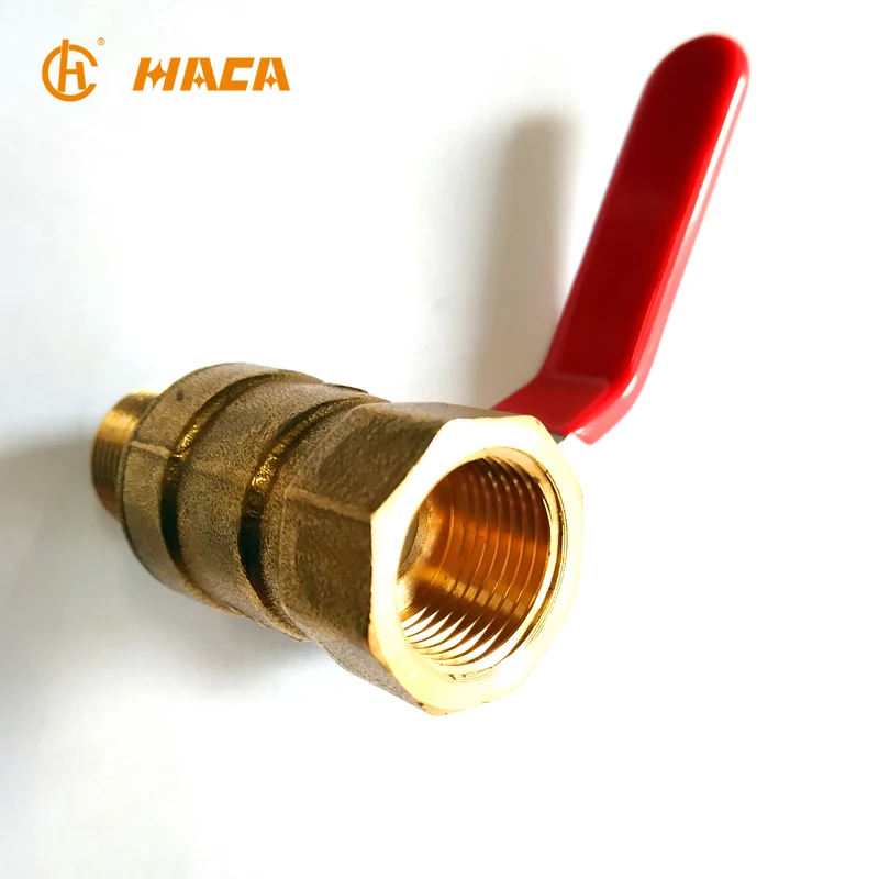 HUACAN HC-2013 красная железная ручка, железный шаровой водяной маленький мужской и женский латунный шаровой клапан