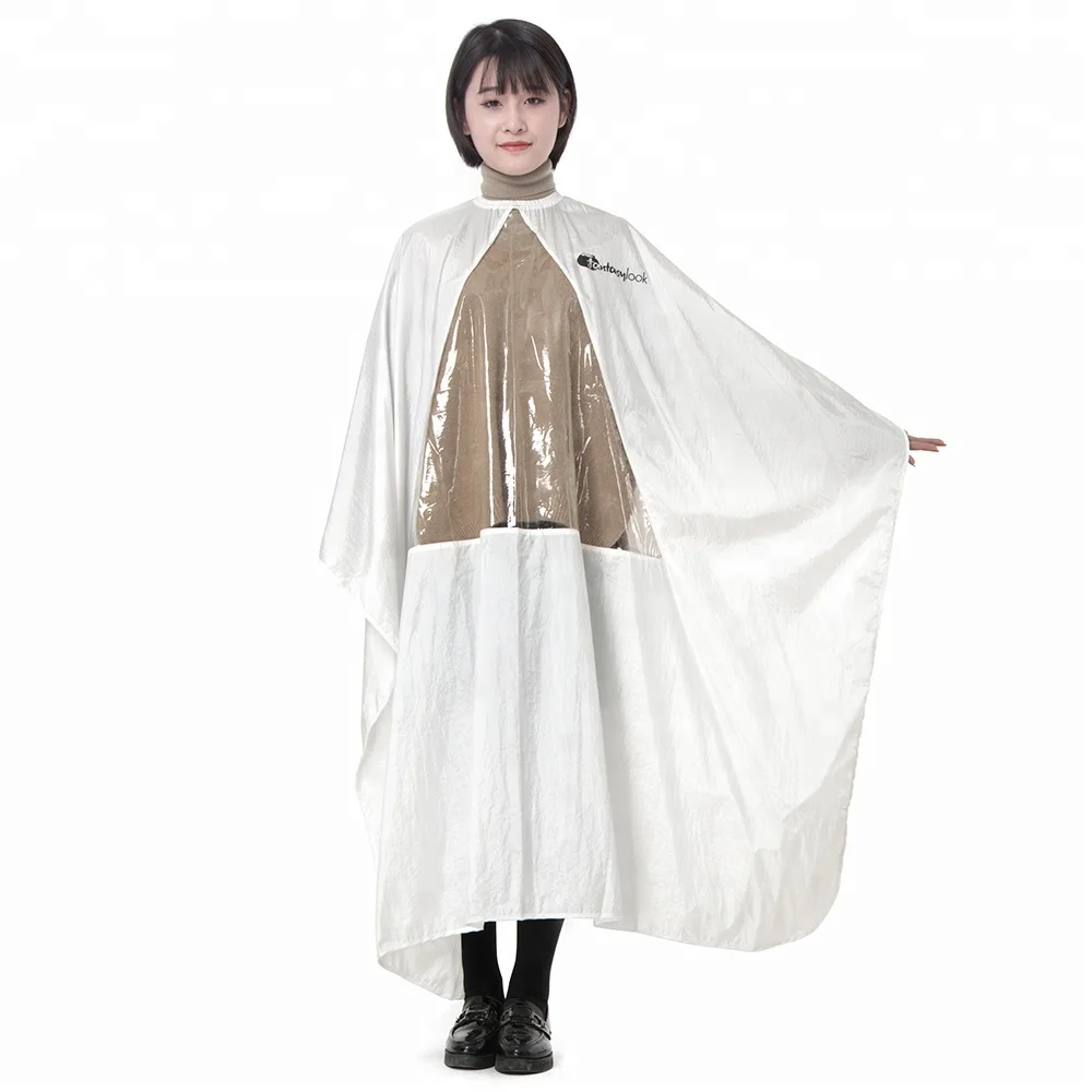 Парикмахерское платье для стрижки прозрачная накидка из ПВХ с окошком просмотра текста салонная