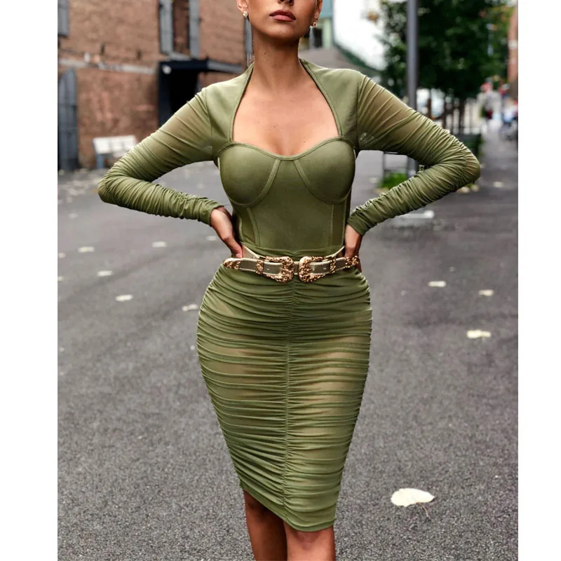 Factory Supplier Knee Length Green Mesh 