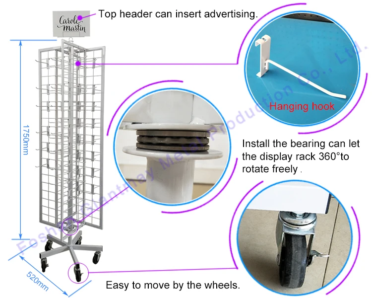 Large Turntable Product Advertising Display Rotating Wire Rack Hanging ...
