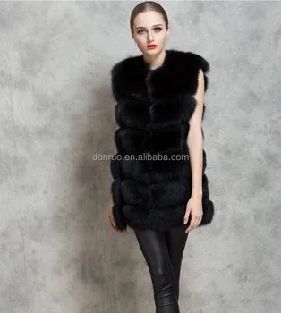 woman dress hot sale high-grade luxury winter faux fox fur vest