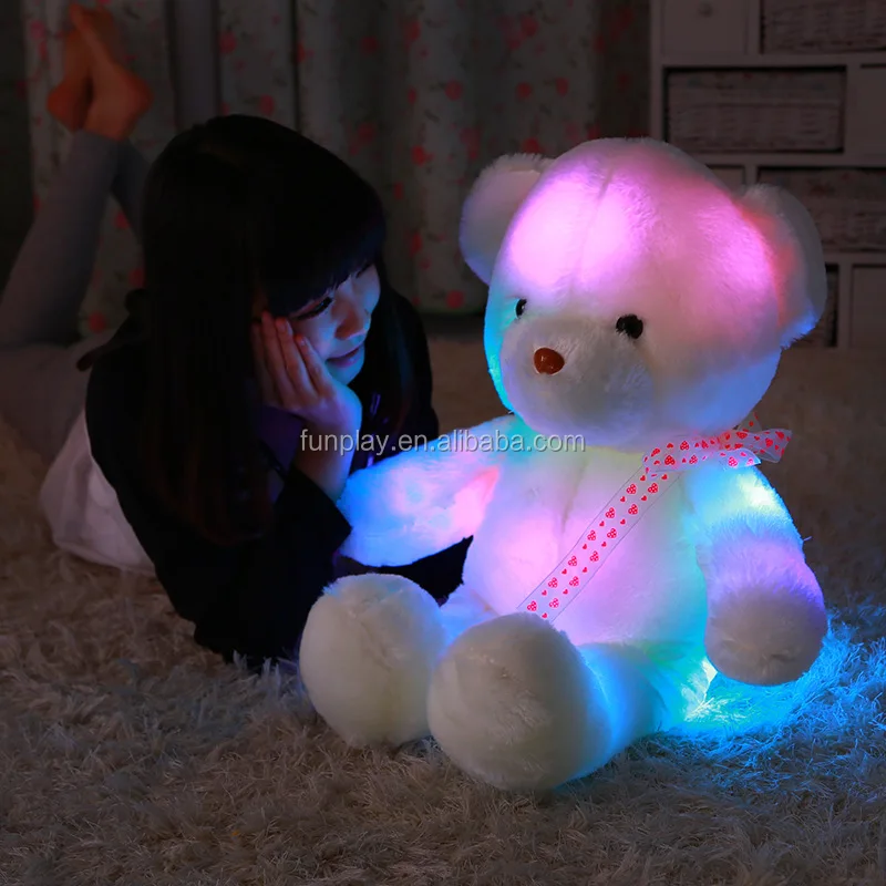 HI оптовая продажа, подарок на день Святого Валентина, мягкие плюшевые игрушки, плюшевые животные на День святого Валентина со светодиодной подсветкой, мишки, игрушки для продажи