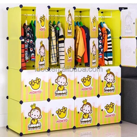 Шкаф «сделай сам» для хранения детской одежды с большим мультяшным рисунком