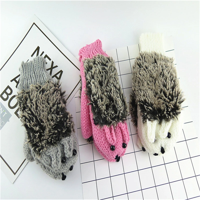 Оптовая продажа с фабрики зимние корейские милые модные студенческие варежки героями мультфильмов вязаные шерстяные плотные теплые женские перчатки