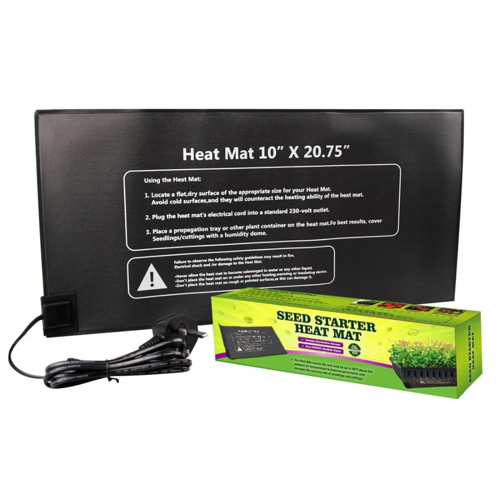 Tapis Chauffant Plantes 50W Avec Thermostat - 52.5x25 Cm - Pour Semis, Germination, Serre - Imperméable
