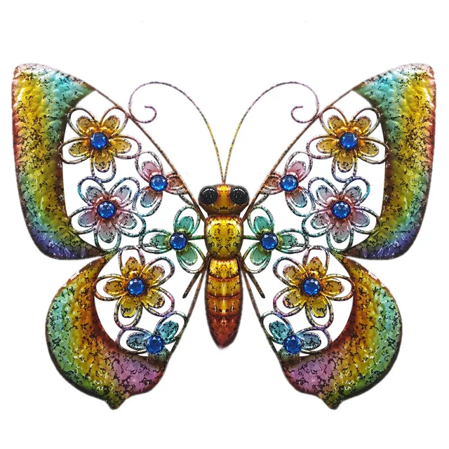 Colourful Shining metal butterfly wall Metal Art Wall  salon wall  multi