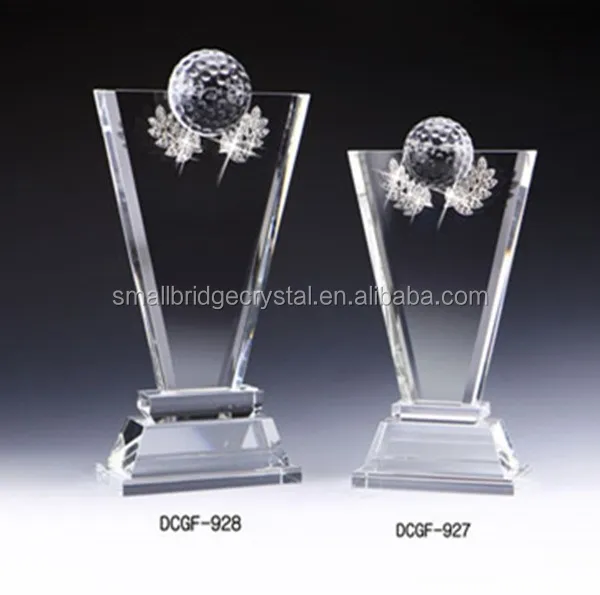 Laser Engraved Crystal Golf Champion Award