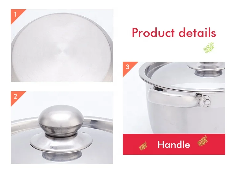 15 PCS Induction Bottom Cookware Sets Stainless Steel Kitchen Pots and Pans