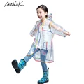 2016 ActhInK New Kids Transparent Rainbow Raincoat for Girls Boys Outdoor Waterproof Party Rainbow Coat Children